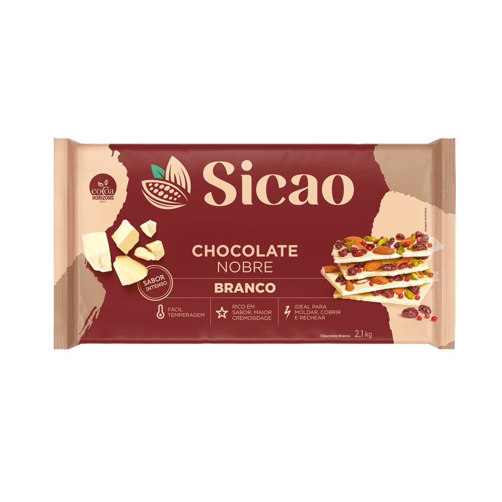 Barra Chocolate Branco Gold 2,1kg SICAO - Amendolate